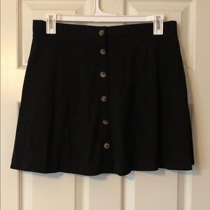 SHEIN Black Button-Front Mini Skirt